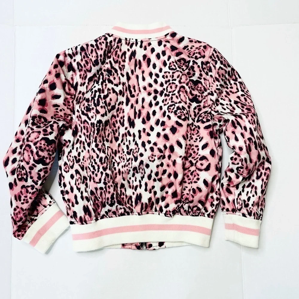 URBAN Republic Girl’s Pink Leopard Animal Print Bomber Jacket Size L/6X